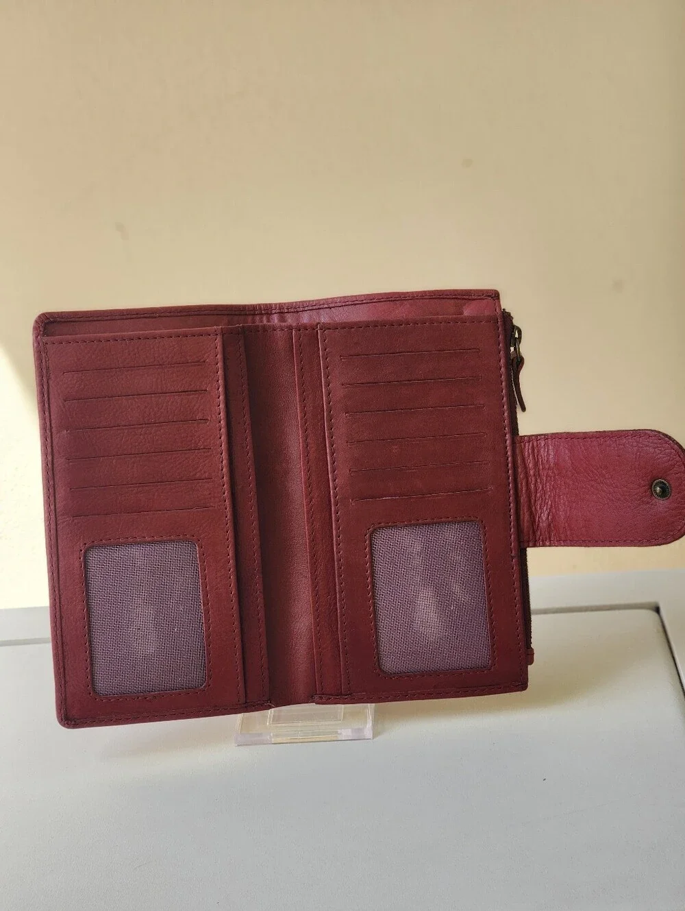 Classic  Leather Wallet - Burgundy